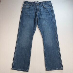 Wrangler Retro Relaxed Bootcut Jeans Mens 36x32 Blue Cotton Cowboy Western Denim